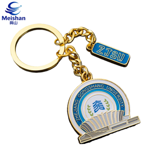 Llavero metálico redondo mate de aleación de zinc Meishan personalizado, resistente al óxido, con insignia escolar 3D hueca y esmaltada para ex alumnos - Product Image 2