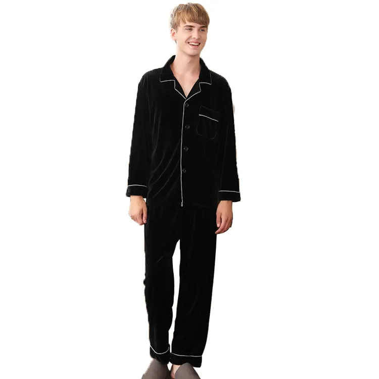 Wholesale Matching Family Organic Cotton Men Homme Silk Pajamas Set