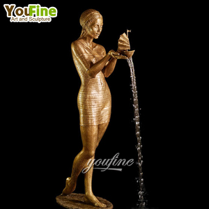 Sculpture de fontaine d'eau en bronze moderne pour l'extérieur, le jardin, le parc, l'hôtel, la place, avec <span class=keywords><strong>des</strong></span> cheveux qui coulent - Product Image 2