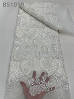 Tissu de dentelle africaine CHOCOO, nouveau design, avec perles roses, pour robe de mariée nigériane, tissu de dentelle à paillettes pour femmes