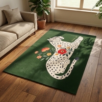 Garip Leopar Desenli Halı Özel Logo Halısı El Tuft Halısı Ev Dekorasyon Halısı