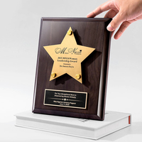 Plaques de sublimation en bois de noyer personnalisées de haute qualité trophée étoile en métal fabrication de médailles et récompenses pour l'événement de reconstitution historique