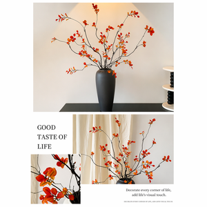 QiYing Victory - Hojas de Arce Rojas de Otoño Estilo Wabi-Sabi, Flores Artificiales de Seda, Follaje de Arce Artificial, Arreglos Florales Decorativos - Product Image 5