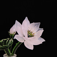 Fleur de lotus en verre faite à la main, fleur préservée haut de gamme, cadeau d'anniversaire pour le salon