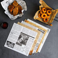 Feuilles de papier ciré alimentaire personnalisé avec logo papier d'emballage pour sandwich à hamburger pizza papier d'emballage couché