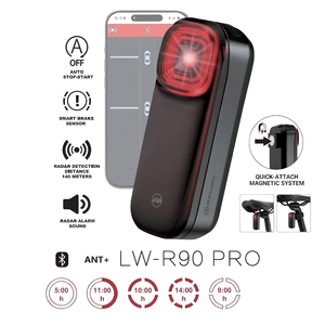 <span class=keywords><strong>ไฟ</strong></span>ท้ายจักรยานอัจฉริยะ Briviga พร้อมเรดาร์ตรวจจับ 140LM บลูทูธ ANT+GPS ลำโพงเสียงดัง <span class=keywords><strong>ไฟ</strong></span>แฟลช มาตรฐาน CE ROHS - Product Image 2