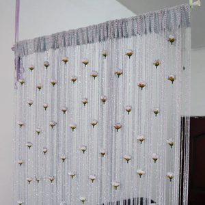 Vendita calda rosa tenda lineare porta per uso domestico decorazione divisoria all'ingrosso salone di bellezza ufficio nappine tenda porta - Product Image 4