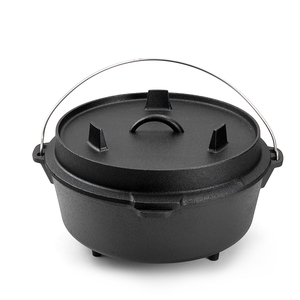 Cocotte en fonte ronde antiadhésive de 9,5 QT <span class=keywords><strong>pour</strong></span> l'extérieur, couleur personnalisable et compatible avec les cuisinières à gaz et à induction - Product Image 3