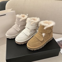 Nouvelles bottes de neige pour femme hiver 2026, bottines chaudes épaisses doublées polaire, bottes tendance à semelle épaisse rehaussante en coton