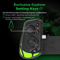 Pengontrol Game Mobile Tipe-C AB05 Double Hall Electromagnetic Rocker RGB Lighting Stretching Gamepad Joystick untuk Android IOS