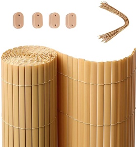 PVC <b>Fence</b> Double Face Garden Balcony Privacy Screen Nature Treated Wood for Decoration - Product Image 2