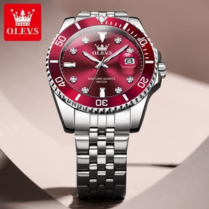 OLEVS 9809 <span class=keywords><strong>Orologio</strong></span> da Polso da <span class=keywords><strong>Uomo</strong></span> con Quadrante <span class=keywords><strong>Verde</strong></span>, Display Calendario e Data Automatica, Moda Business, Acciaio Inossidabile, Movimento al Quarzo Giapponese - Product Image 6