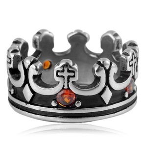 yunnique Fashion <b>Rings</b> Crown Shape Gold Color Men's Jewelry Prong Setting Gift Occasion - Product Image 3