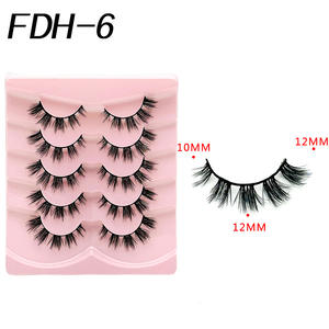 5 paires/plateau <span class=keywords><strong>Manga</strong></span> naturel long flexible et réutilisable pleine bande cils Extentions matériel avec personnalisé - Product Image 6