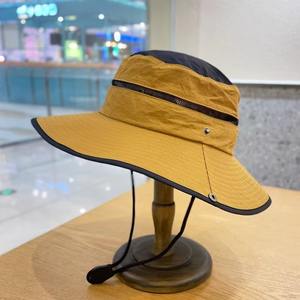 Sombrero de pescador con protección solar de ala ancha, sombrero de verano plegable y transpirable para exteriores, para hombres y mujeres, color caqui - Product Image 4