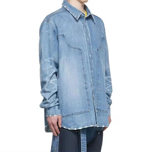 <span class=keywords><strong>Camicia</strong></span> da uomo Casual di alta qualità <span class=keywords><strong>camicia</strong></span> di Jeans in cotone 100% Patchwork <span class=keywords><strong>blu</strong></span> <span class=keywords><strong>giacca</strong></span> da uomo lavata Streetwear taglie forti <span class=keywords><strong>camicia</strong></span> da uomo - Product Image 2