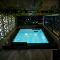 Baignoire de massage à remous intégrée en intérieur DROP-IN Yacuzzi avec cascade pour deux personnes, spa à remous