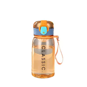 Translucent Bottle Outdoor Portable One-click Lid Children 400ml Water Cup <b>Plastic</b> Cup With Lifting Rope - Product Image 1