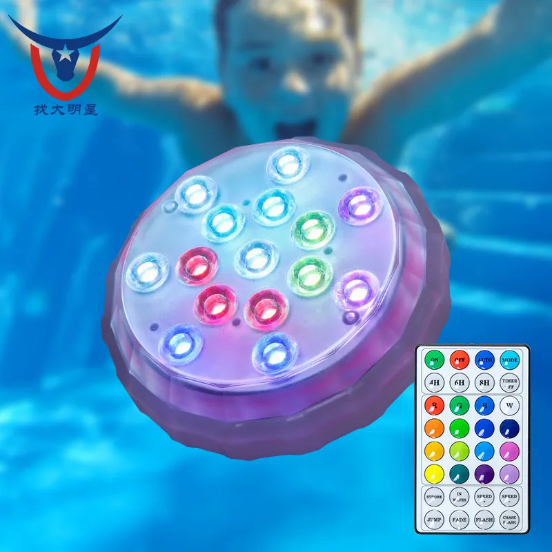 Lampe sous-marine Led rgbw 18 types de fonctions changeantes, avec ventouse, étanche, l68, 16 couleurs, éclairage de piscine, 15 Led