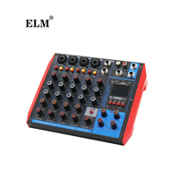 Console de mixage numérique ELM AG-6 à 6 canaux avec alimentation fantôme +48V pour USB MP3, pour utilisation audio professionnelle, scène, DJ, spectacle en direct, karaoké