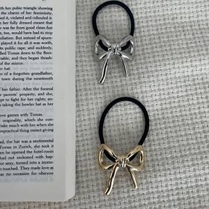 Lazo para el pelo metálico de aleación, dorado y plateado, de alta elasticidad, tocado informal, verano 2024 - Product Image 4