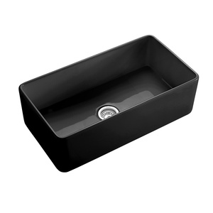 Fregadero de cocina de cerámica de arcilla refractaria blanco de 36 pulgadas, con delantal frontal, un solo tazón, estilo granja, profundo - Product Image 2
