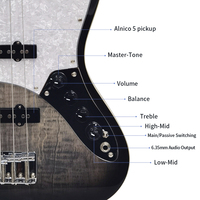 Factory Customization Polished Veneer Panel Bass Guitar White 4 Strings Electric Bass Guitar Bajo Electrico