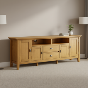 เรดมอนด์ 72 ชั้นวางทีวีสีน้ำตาลทองอ่อน ทำจากไม้เนื้อแข็ง สำหรับจัดเก็บของในห้องนั่งเล่น - Product Image 2