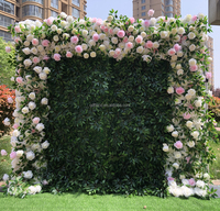 A53 mariage vert plantes suspendues feuilles de palmier mur de fleurs soie artificielle forêt tropicale jungle verdure herbe verte mur de fleurs