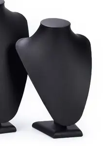 Aanpassen Zwart Pu Lederen Hanger Sieraden Sieraden Displays Staan Voor Ketting
