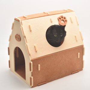 Lit <span class=keywords><strong>de</strong></span> grotte <span class=keywords><strong>de</strong></span> chat en feutre <span class=keywords><strong>de</strong></span> laine fait à la main portable écologique pour animaux <span class=keywords><strong>de</strong></span> compagnie avec logo personnalisé OEM - Product Image 1