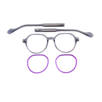 Montura de Gafas Clásicas Redondas de Acetato Grueso 2025 con Doble Aro de Goma para Hombre, Gafas de Diseño de Lujo para Miopía, Montura Óptica