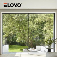 Porte coulissante panoramique en aluminium série 135, cadre fin, porte en verre à verrouillage, isolation thermique pour une utilisation extérieure moderne dans les jardins