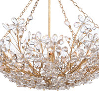 Lustre moderne de luxe en forme de fleur, en cristal, pour la décoration du salon, décoration de plafond dorée