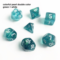 Jeu de dés polyédriques en acrylique, 7 pièces, D4 D6 D8 D10 D12 D20, dés DND à paillettes galactiques pour jeux de rôle sur table Dungeons & Dragons