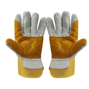 Gants de sécurité en cuir, longueur poignet, non doublés, écologiques, compatibles écran tactile et détection d'aiguilles, jaunes, style décontracté hiver, uni - Product Image 1