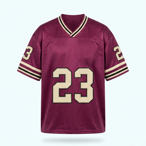 Camiseta de Fútbol Americano BBE Unisex con Cuello en V, Manga Corta, Spandex/Poliéster, Cintura Elástica, Transpirable, Logotipo Personalizado, Números de Equipo - Product Image 1