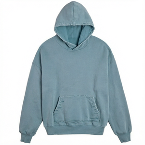 Oversized <b>Men's</b> Hooded <b>Sweatshirt</b> 100% Cotton French Terry Solid Color Pocket Design Washed Knitted Autumn Casual Style - Product Image 1