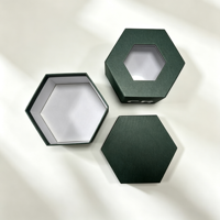 Boîte cadeau rigide personnalisée avec fenêtre transparente, boîte d'emballage en papier vert foncé de luxe en deux parties pour bijoux, bougies, cosmétiques, petits cadeaux