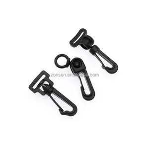 Custom Plastic Swivel Snap Hooks KAM Black Rotatory Clasp Turning Clip Lobster Buckle For Bags