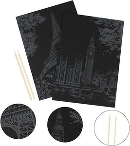 レインボースクラッチペーパーセットマジックアートクラフトスタッフ用品子供用ブラックドローイングパッド - Product Image 5