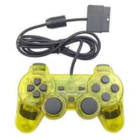 Mando de Juego con Cable Transparente para PS2, Controlador con Vibración