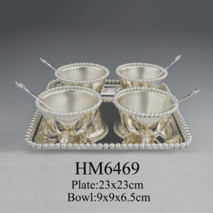 Ciotola decorativa del dado di zucchero placcata argento del metallo decorativo delle stoviglie di progettazione all'ingrosso per il matrimonio indiano del regalo di ritorno - Product Image 4