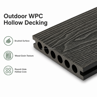 Revêtement de terrasse en WPC brossé pour l'extérieur, imperméable et résistant aux UV, en composite bois-plastique, pour projets d'aménagement paysager (vente en gros)