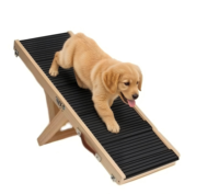 Faltbare Holztreppe mit Rutschfester Matte Verstellbare Holz-Hunderampe mit Teppich Freistehende Haustierrampe für Training