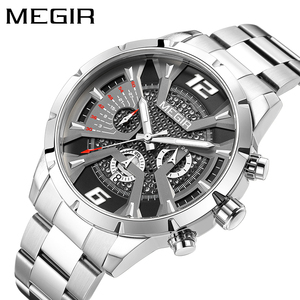 <span class=keywords><strong>MEGIR</strong></span> 2221 vente en gros personnalisé hommes horloge bas <span class=keywords><strong>prix</strong></span> bracelet en acier inoxydable résistant à l'eau date affichage stockage <span class=keywords><strong>montre</strong></span> de sport - Product Image 2