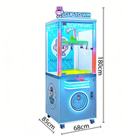 Machine d'arcade attrape-cadeaux à monnayeur, thème dessin animé mignon, pour un joueur, avec lumières LED, pour centre de jeux