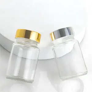 30ml 60ml 100ml 120ml Amber Clear Wide Mouth Capsules Pharmaceutical Glass Jar For Tablets