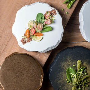 <span class=keywords><strong>Gres</strong></span> de porcelana creativa, platos de cena con forma de piedra de <span class=keywords><strong>roca</strong></span> Irregular, platos de cerámica para restaurante, postre, bistec, platos para servir - Product Image 5