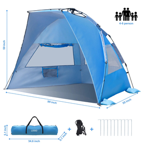 Presa di fabbrica all'ingrosso 4 persone automatico facile configurazione tre grandi finestre a maglia tenda <span class=keywords><strong>da</strong></span> spiaggia istantanea Pop-up tenda <span class=keywords><strong>da</strong></span> <span class=keywords><strong>campeggio</strong></span> all'aperto - Product Image 1
